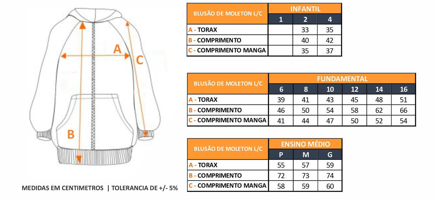 BLUSÃO DE MOLETOM L/C