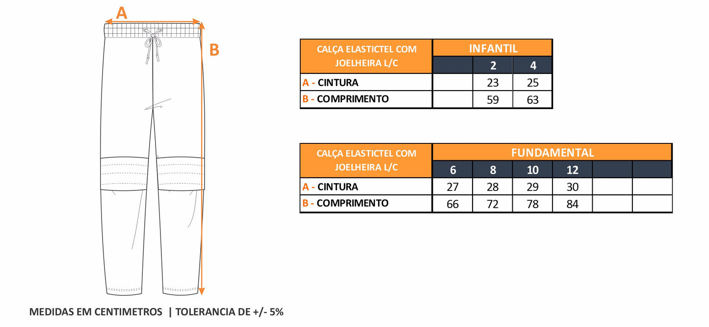 CALÇA ELASTICTEL COM JOELHEIRA L/C