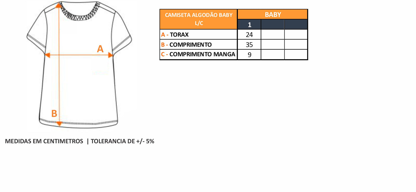 CAMISETA ALGODÃO BABY L/C