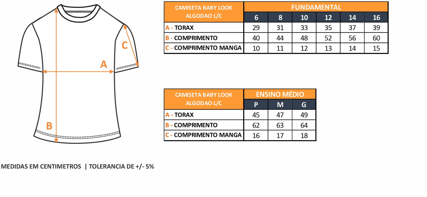 CAMISETA BABY LOOK ALGODAO L/C