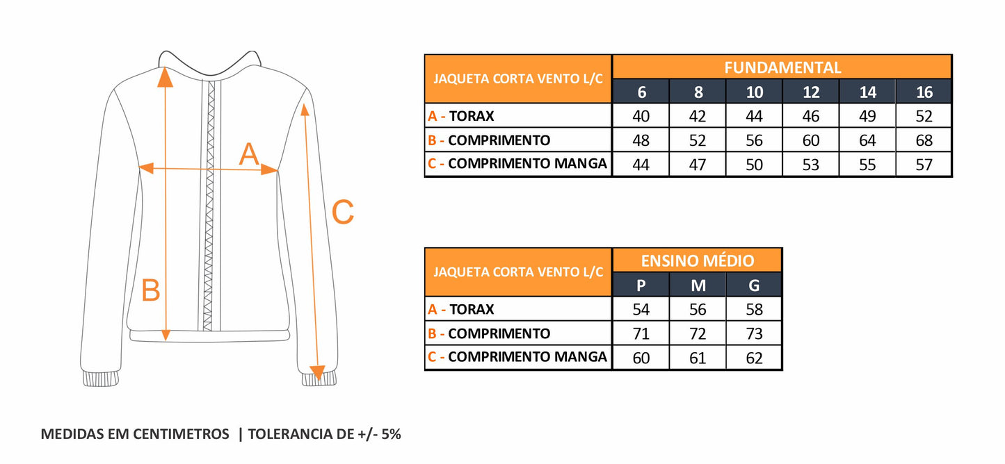 JAQUETA CORTA VENTO BRANCA L/C