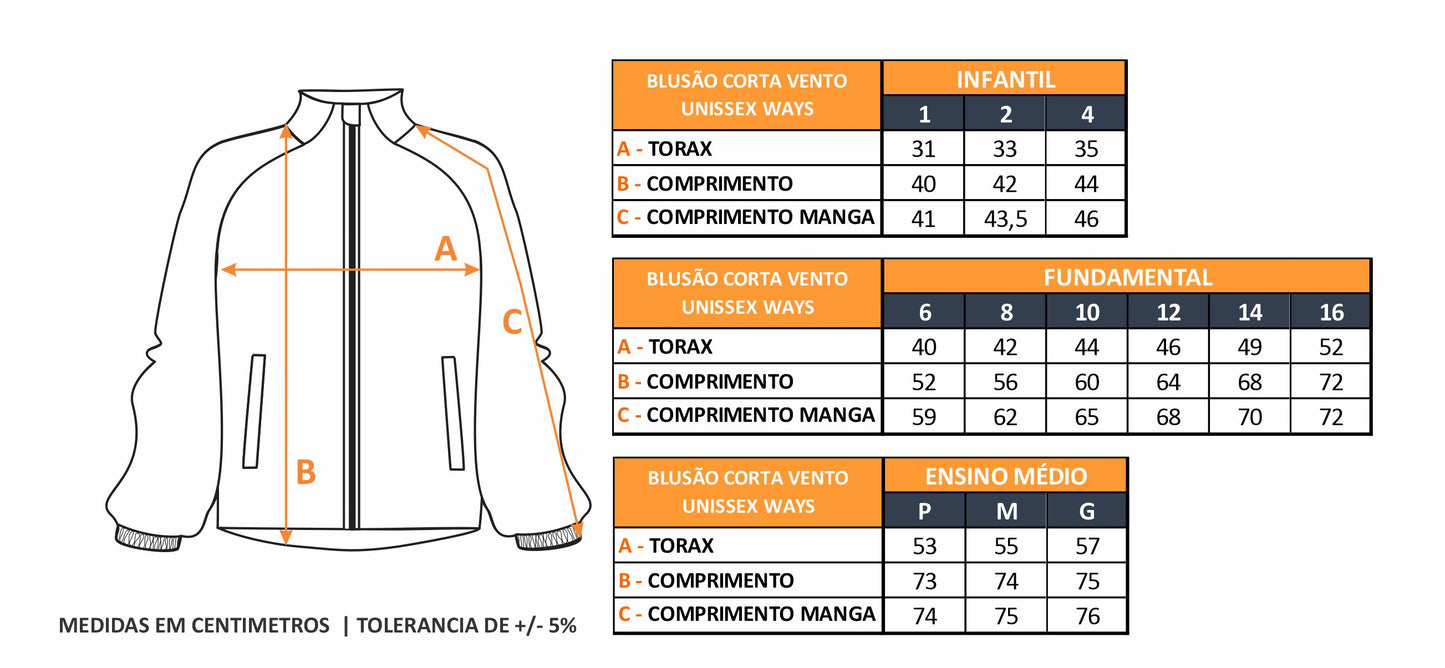 BLUSÃO CORTA VENTO UNISSEX WAYS