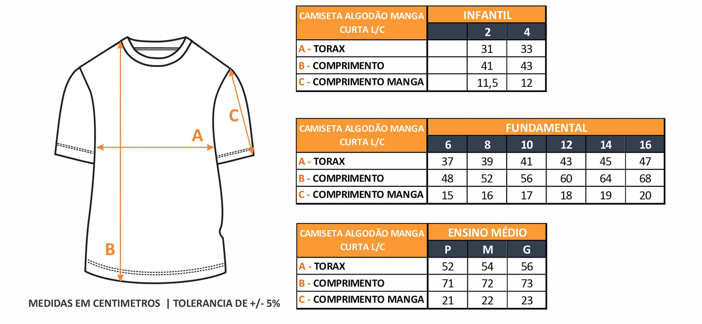 CAMISETA ALGODÃO MANGA CURTA L/C