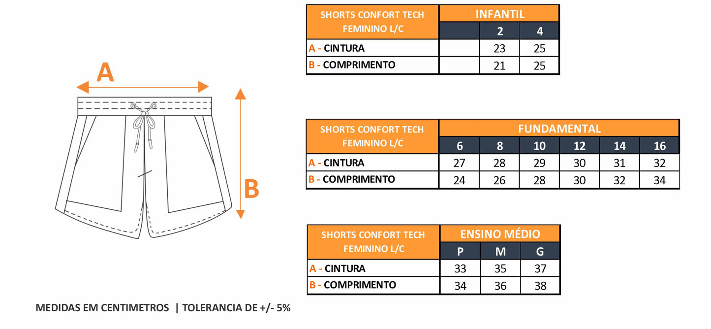 SHORTS CONFORT TECH FEMININO L/C