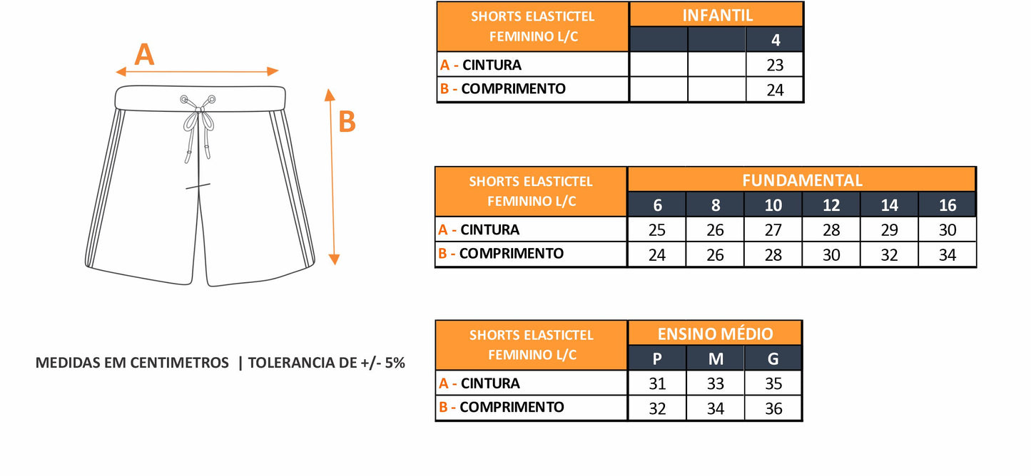 SHORTS ELASTICTEL FEMININO L/C