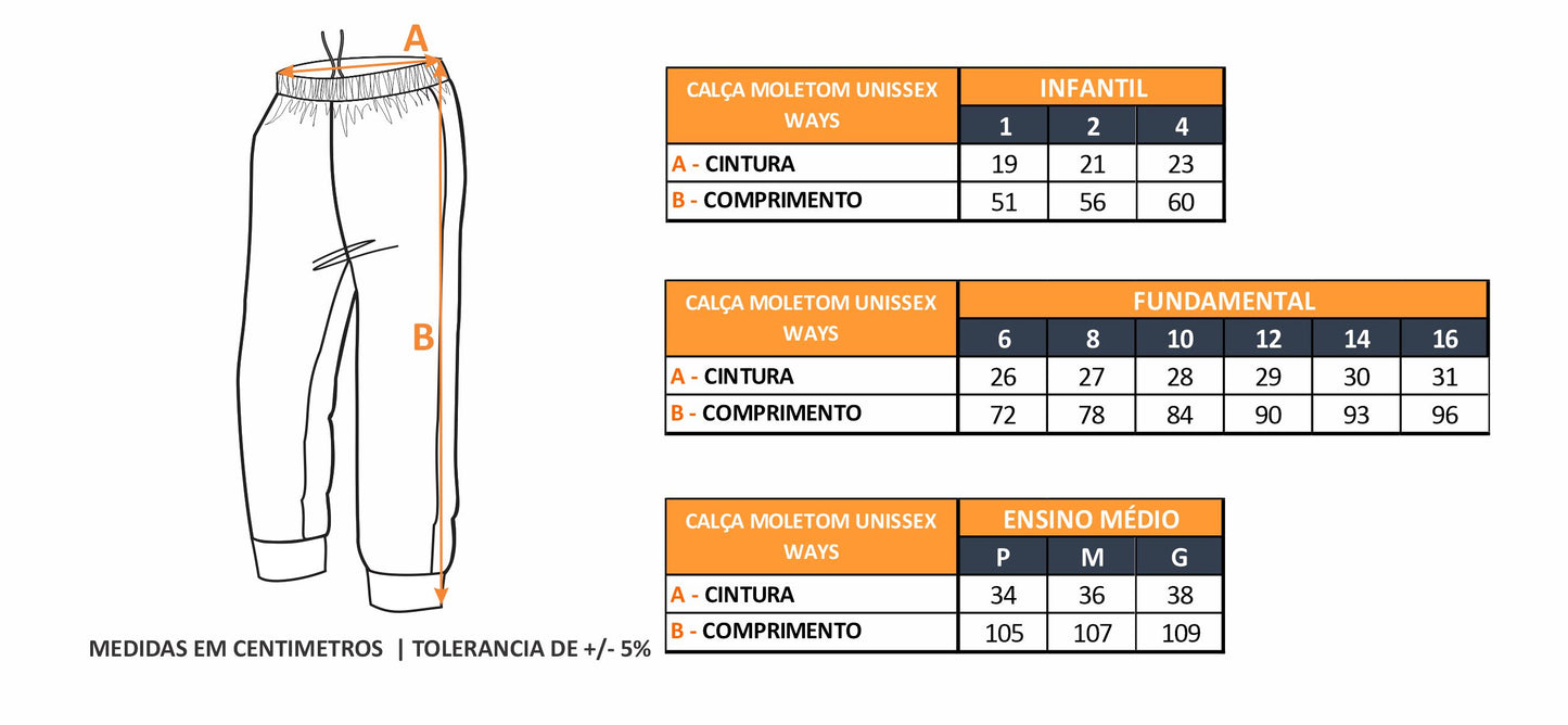 CALÇA MOLETOM UNISSEX WAYS